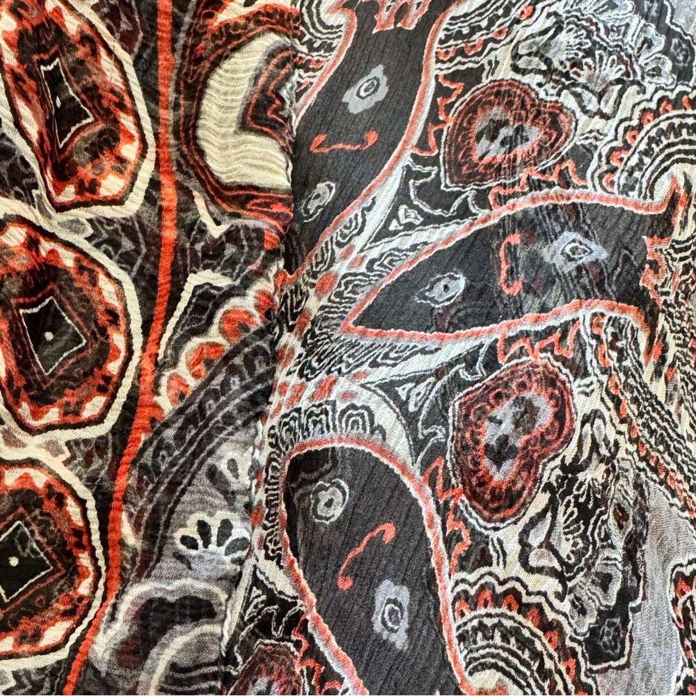 Royal Crack by Rachele Beretta Sheer Paisley Silk Maxi Wrap Dress L Italy - Picture 7 of 9